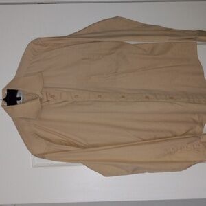 Italo Mondo Beige Dress Shirt 👔 (Size: 15-1/2" neck; 34-35 waist)